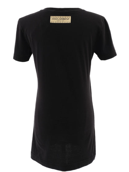 Excellent Dolce Gabbana Black T-Shirt Size S with D&amp;G Heart Design