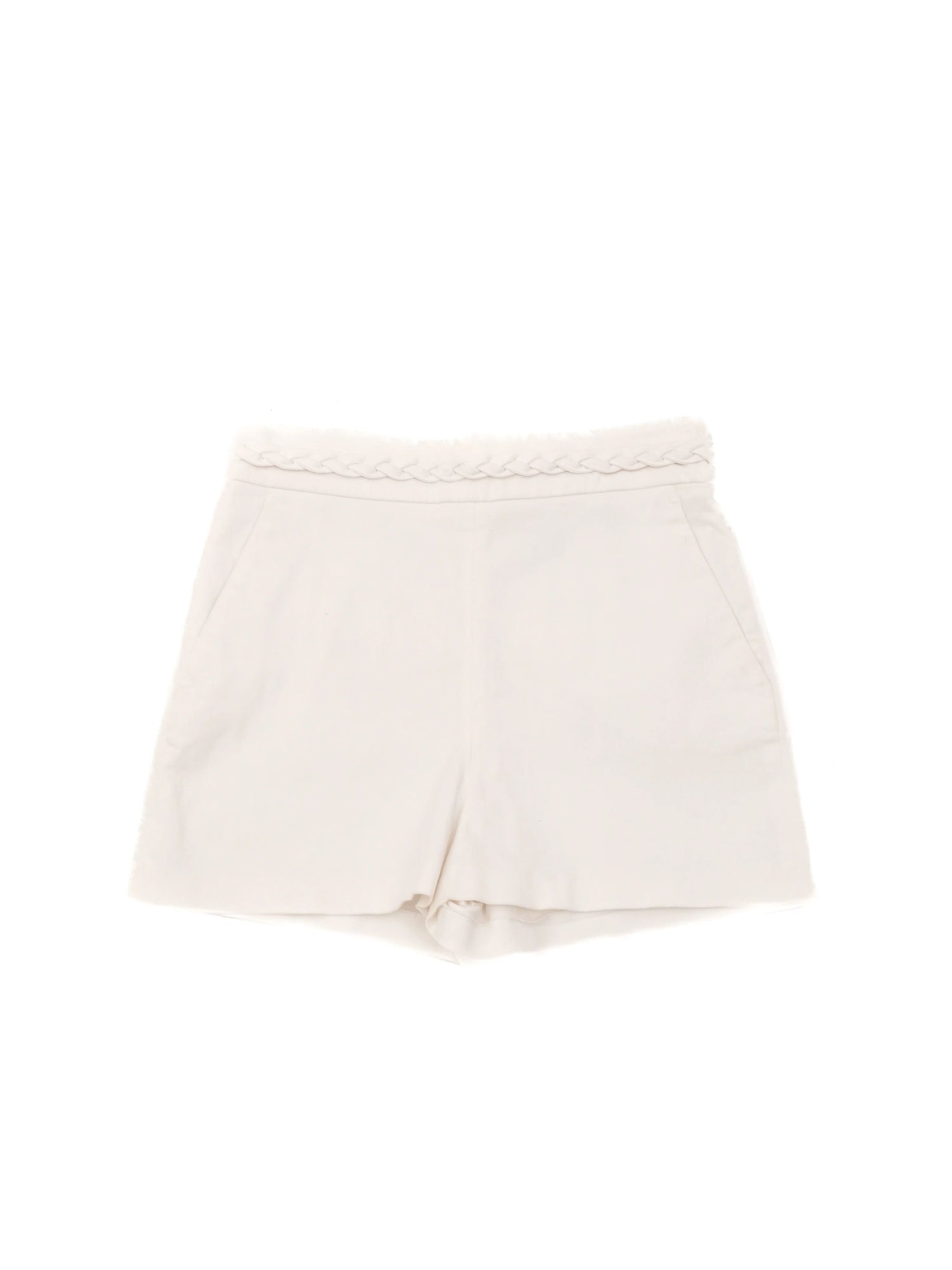 Excellent Red Valentino White Shorts Size 40 with Braided Detail