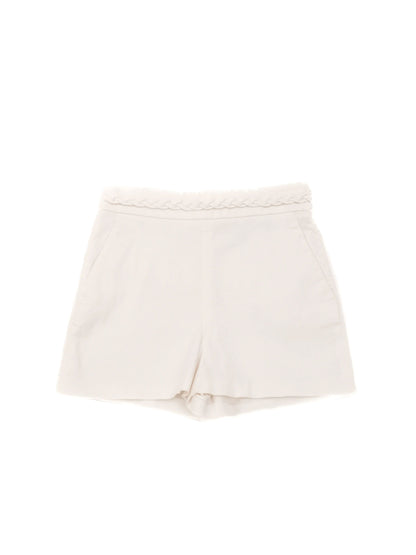 Excellent Red Valentino White Shorts Size 40 with Braided Detail
