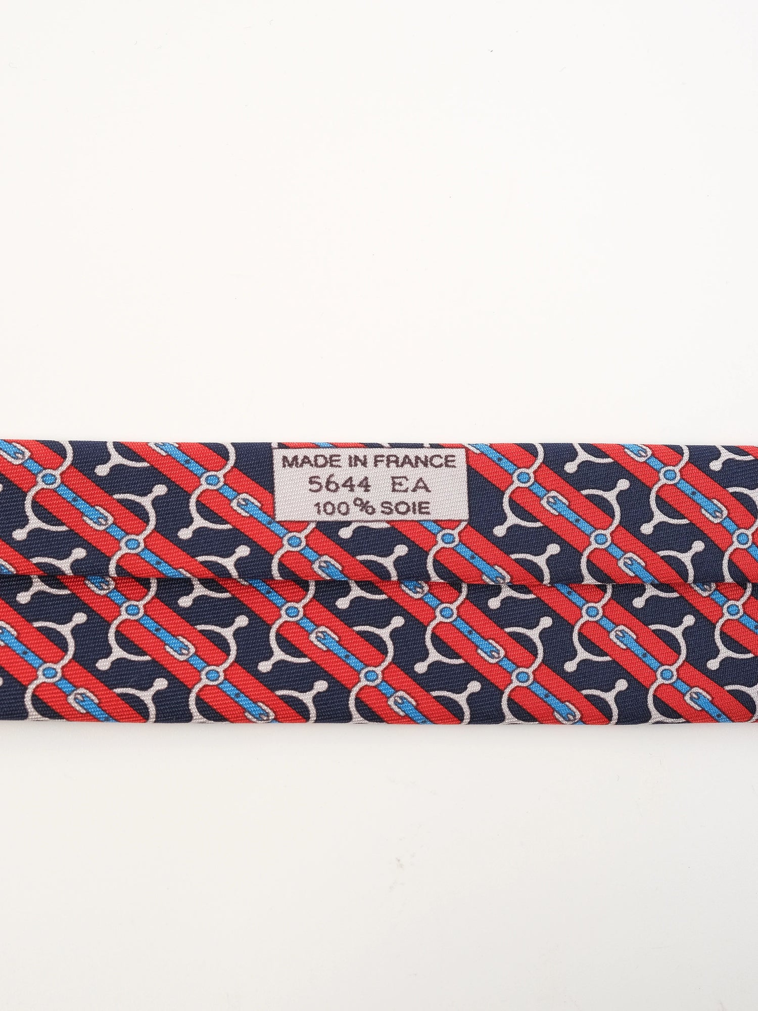 Perfect Hermes Silk Tie Combined Colors Red Blue White Patterns