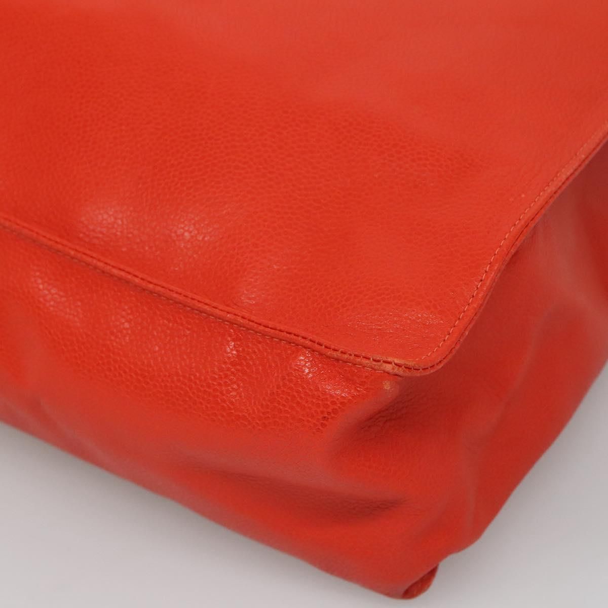 Chanel Caviar Orange Chain Tote