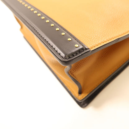 Louis Vuitton Cowhide Leather Studs Bicolor Hand-turn Shoulder Bag Beige Black Beige/black 2way Shoulder Bag M 51654