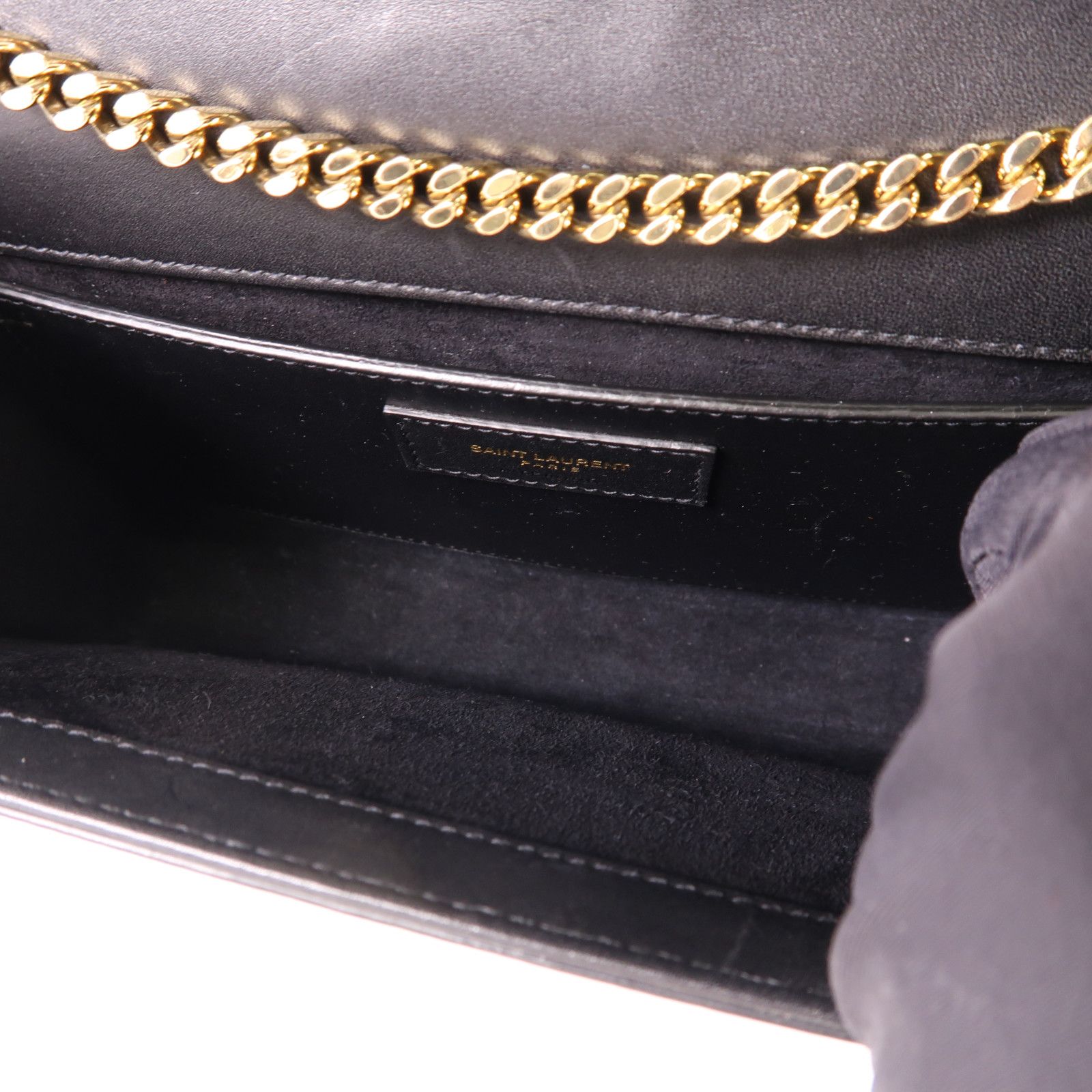 Saint Laurent Cowhide Leather Shoulder Bag Black Calfskin (cowhide) 470428