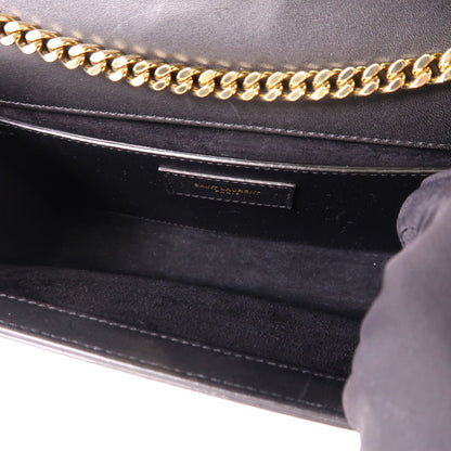 Saint Laurent Cowhide Leather Shoulder Bag Black Calfskin (cowhide) 470428