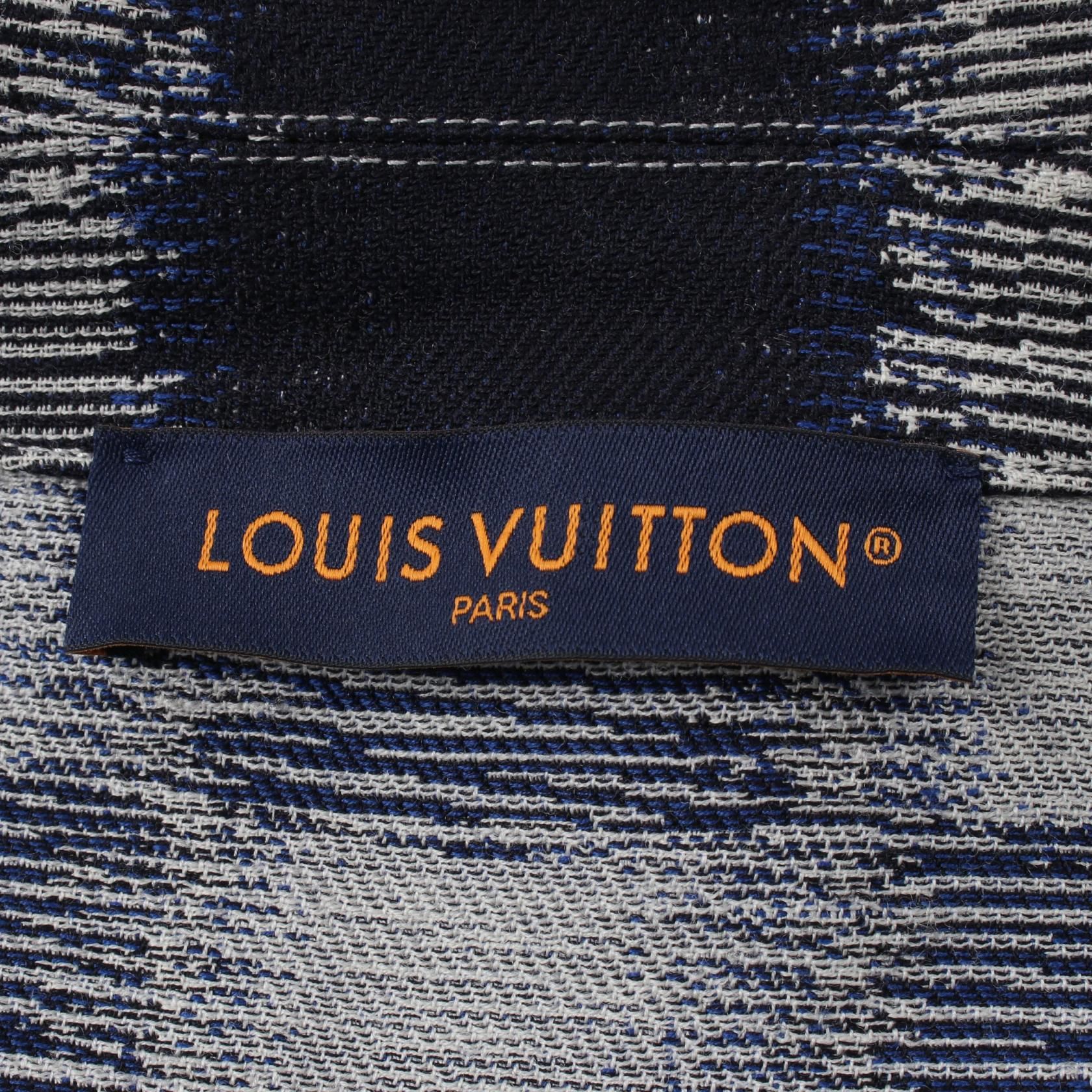 Louis Vuitton Damier Shirt Jacket Navy Gray Other Tops Rm 241m Fvd Hqs 04w