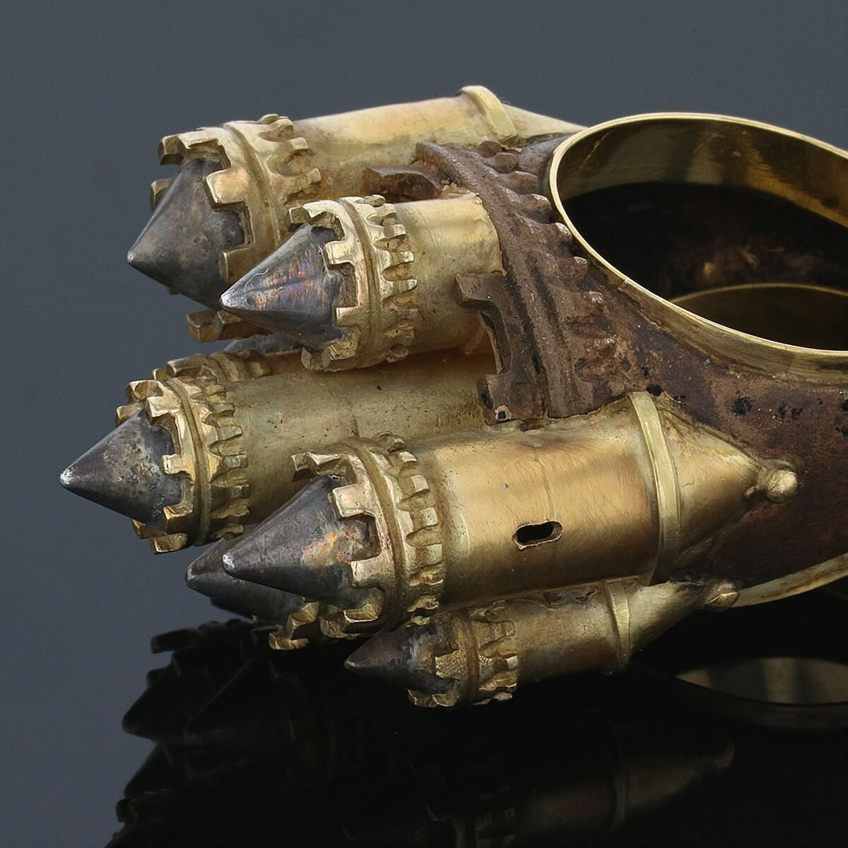 Alessandro Dari gold, bronze and silver ring ring