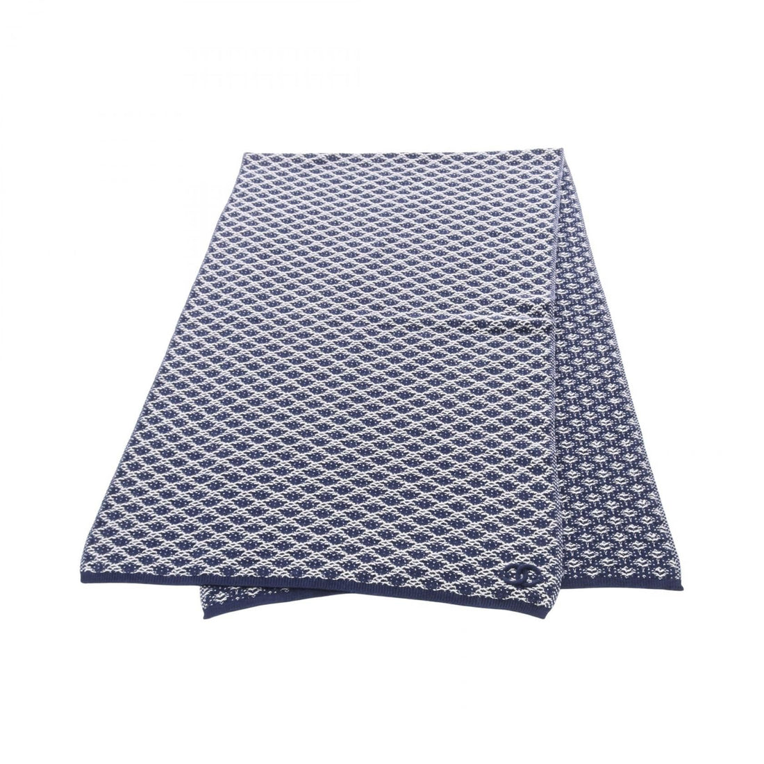 Chanel Navy White Scarf Other Cashmere