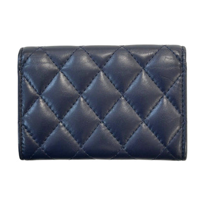 Chanel Matelasse 2.55 Coin Case Calfskin Blue Gold Plated (no Card)