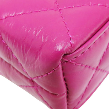 Chanel Matelasse Shoulder Handbag Calfskin Pink Gold Metal