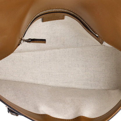Gucci Horsebit 1955 Asymmetric Shoulder Bag Gg Canvas With Leather Small