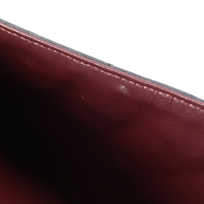Chanel Black Cowhide Leather Clutch With Chain Silver Cross Shoulder Back Bag Calfskin (cowhide)