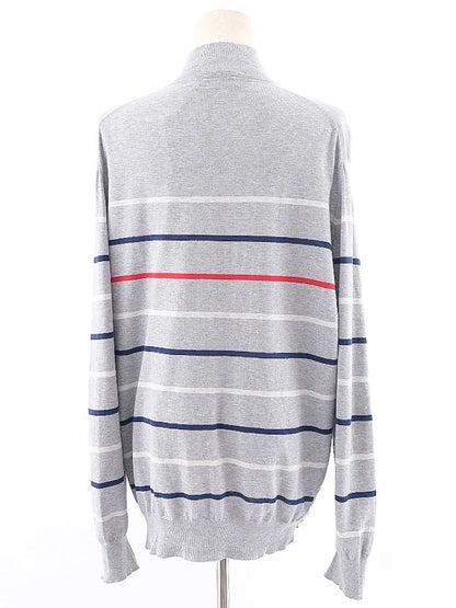 Excellent Brunello Cucinelli Gray Cotton Stripe Sweater Size XL