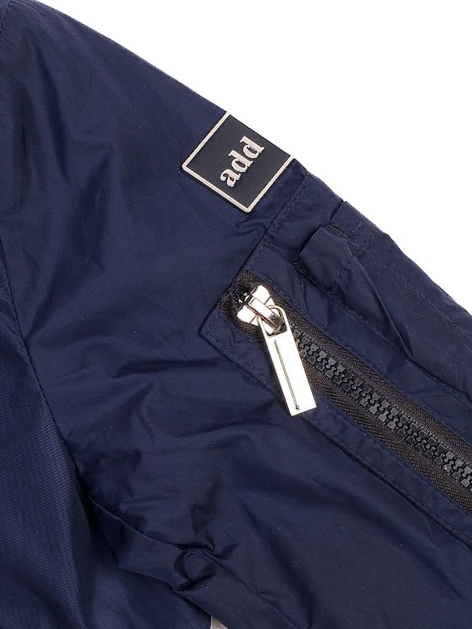 Excellent ADD Navy Blue Nylon Kids Jacket Size 10 with Zippered Pocket