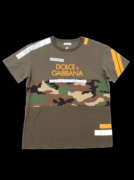 Excellent Dolce &amp; Gabbana Kids Green Camouflage T-Shirt Size 10