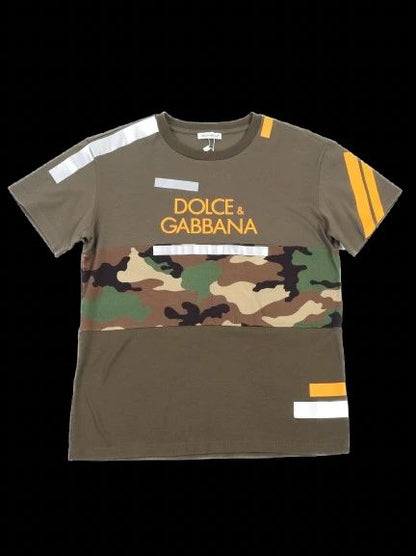Excellent Dolce &amp; Gabbana Kids Green Camouflage T-Shirt Size 10