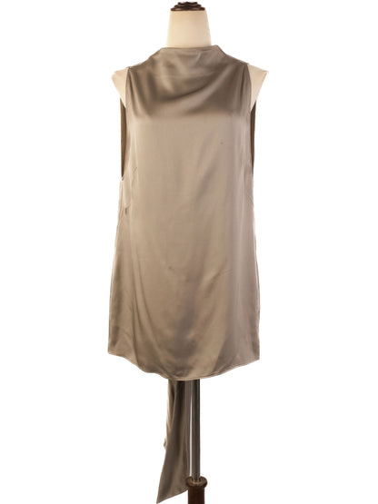 Excellent Tom Ford Gray Silk Top Size L with Open Back Detail