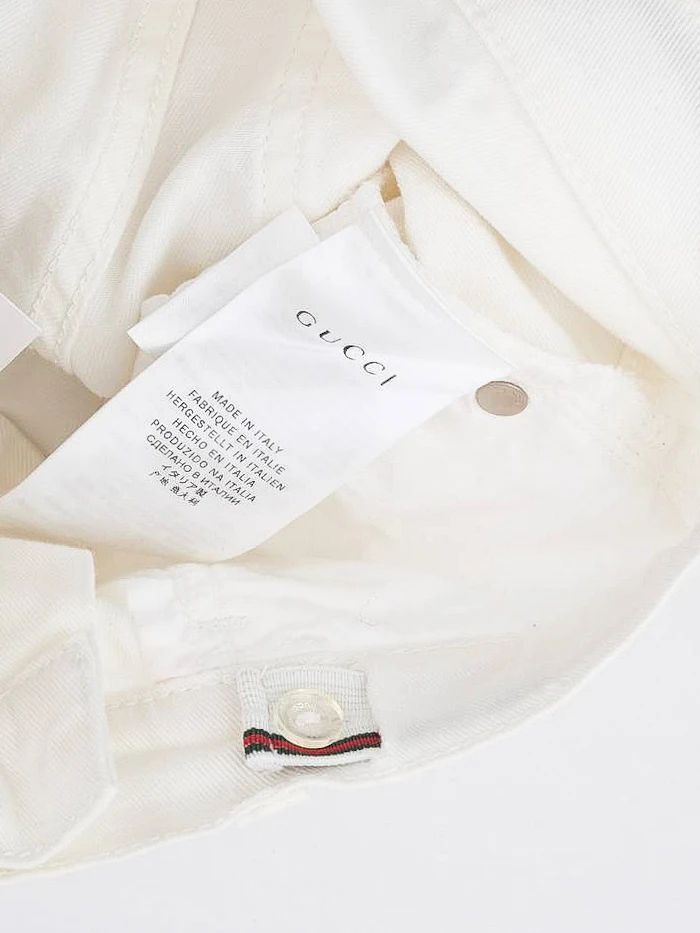 Gucci White Cotton Jeans for Kids Size 7 - Excellent Condition
