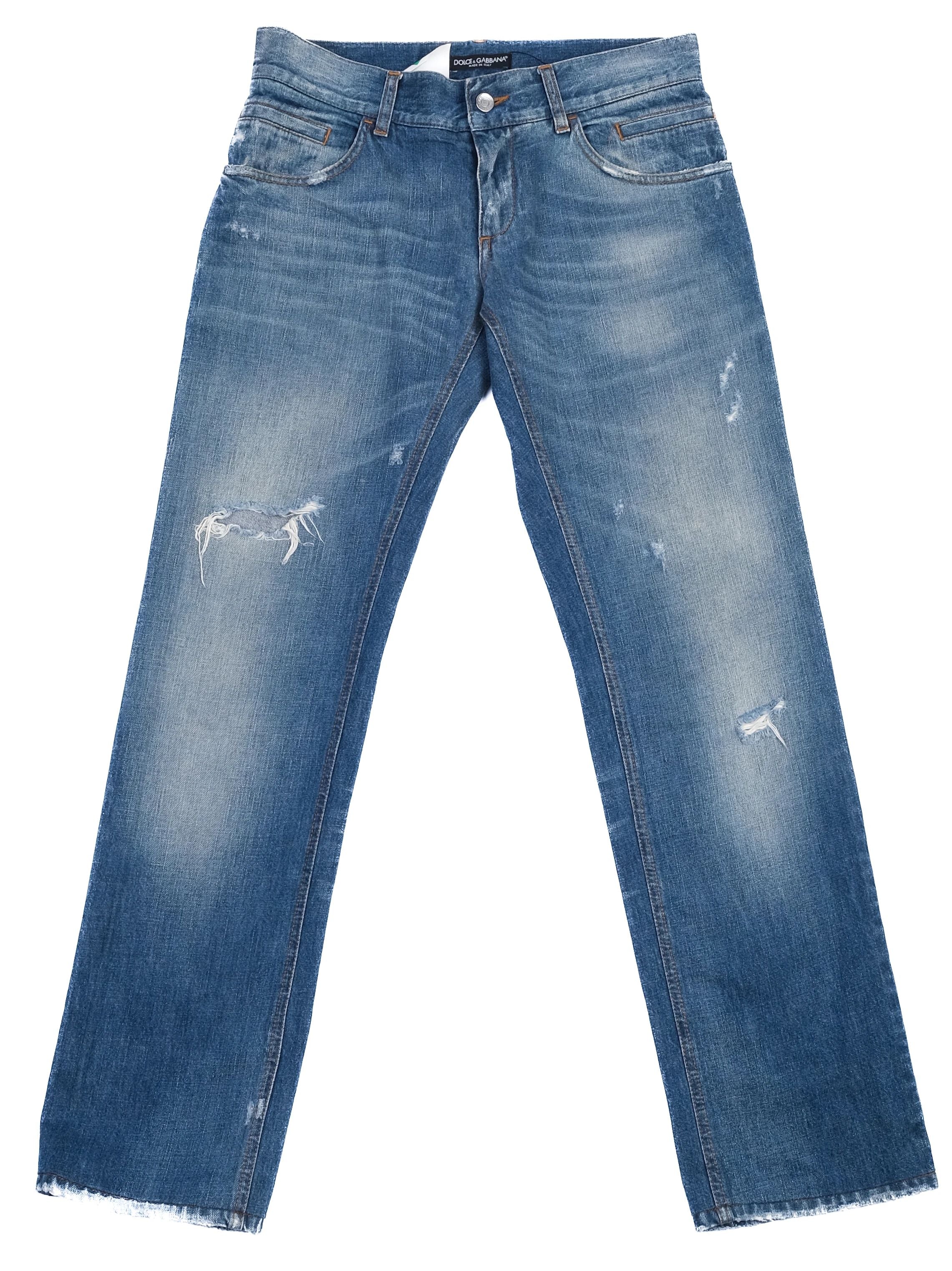 Excellent Dolce Gabbana Distressed Blue Jeans Size S