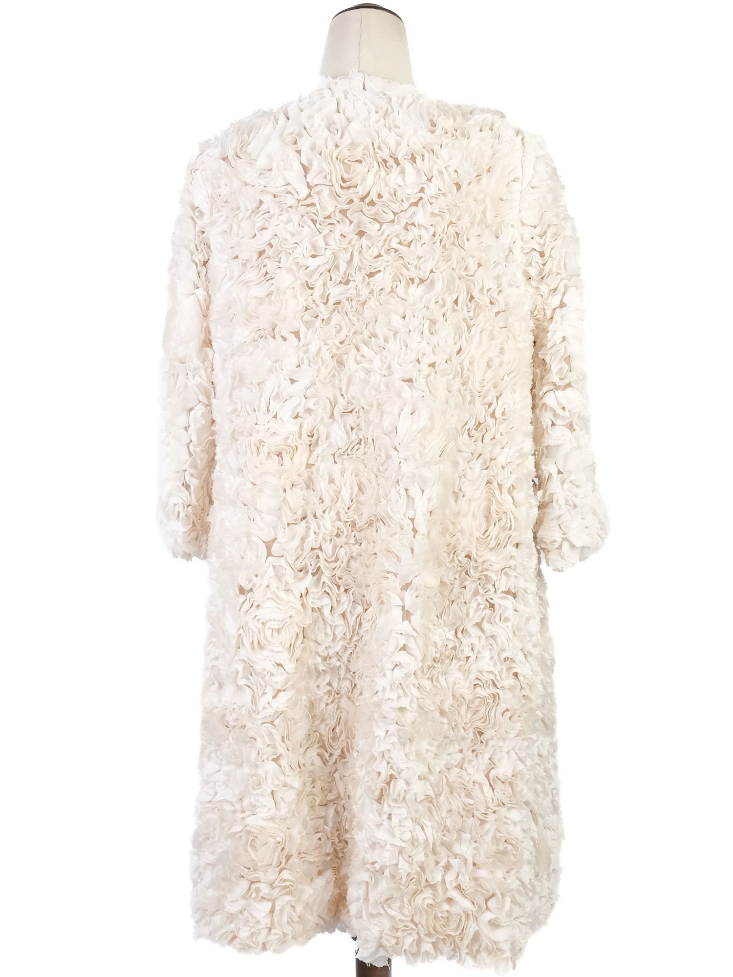 P.A.R.O.S.H. Excellent Condition Silk Textured Coat Size S White