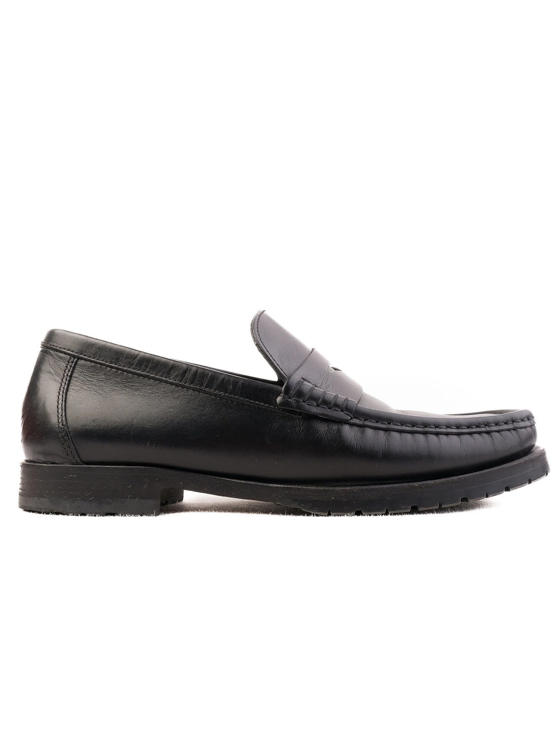 Excellent A.Testoni Black Leather Loafers Size 40 for Men