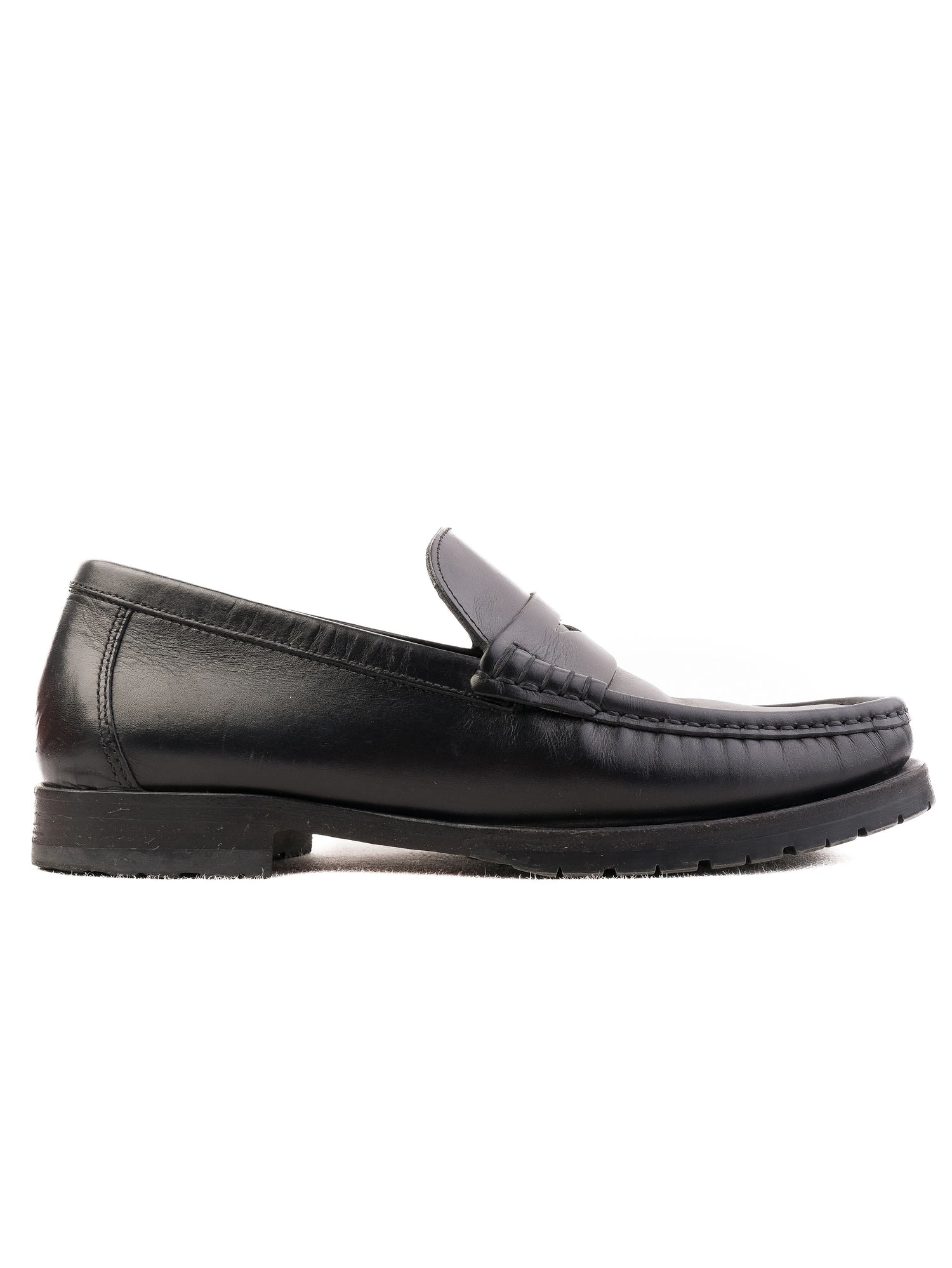 Excellent A.Testoni Black Leather Loafers Size 40 for Men
