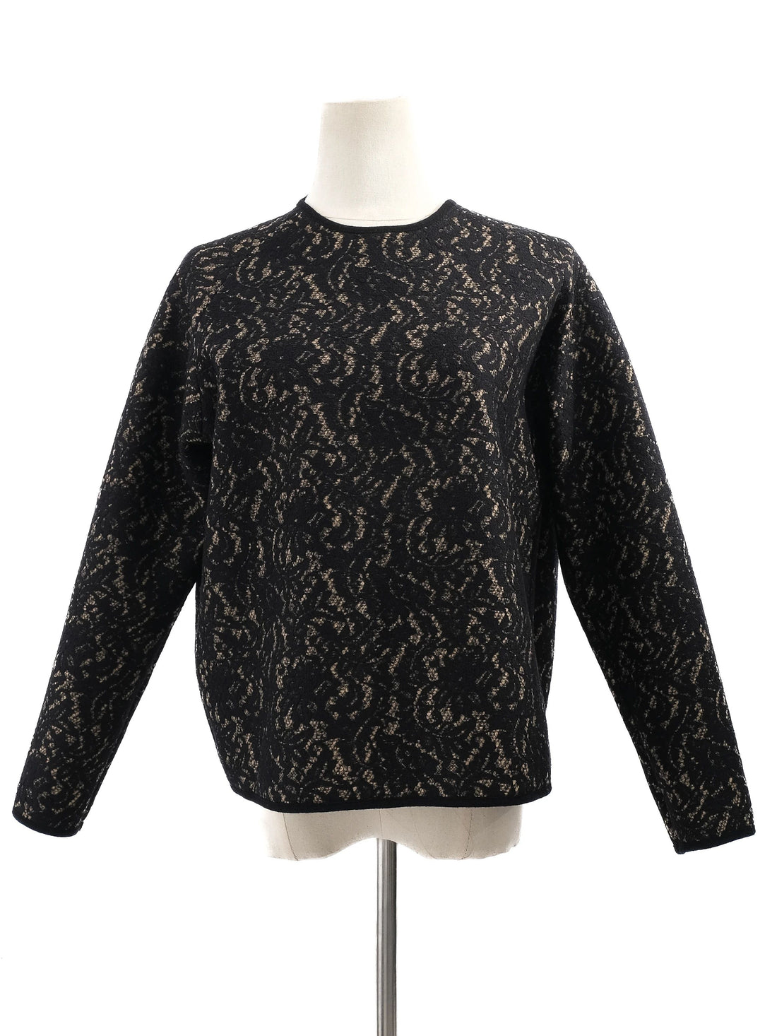 NEW N21 Black Wool Sweater Size M with Abstract Pattern