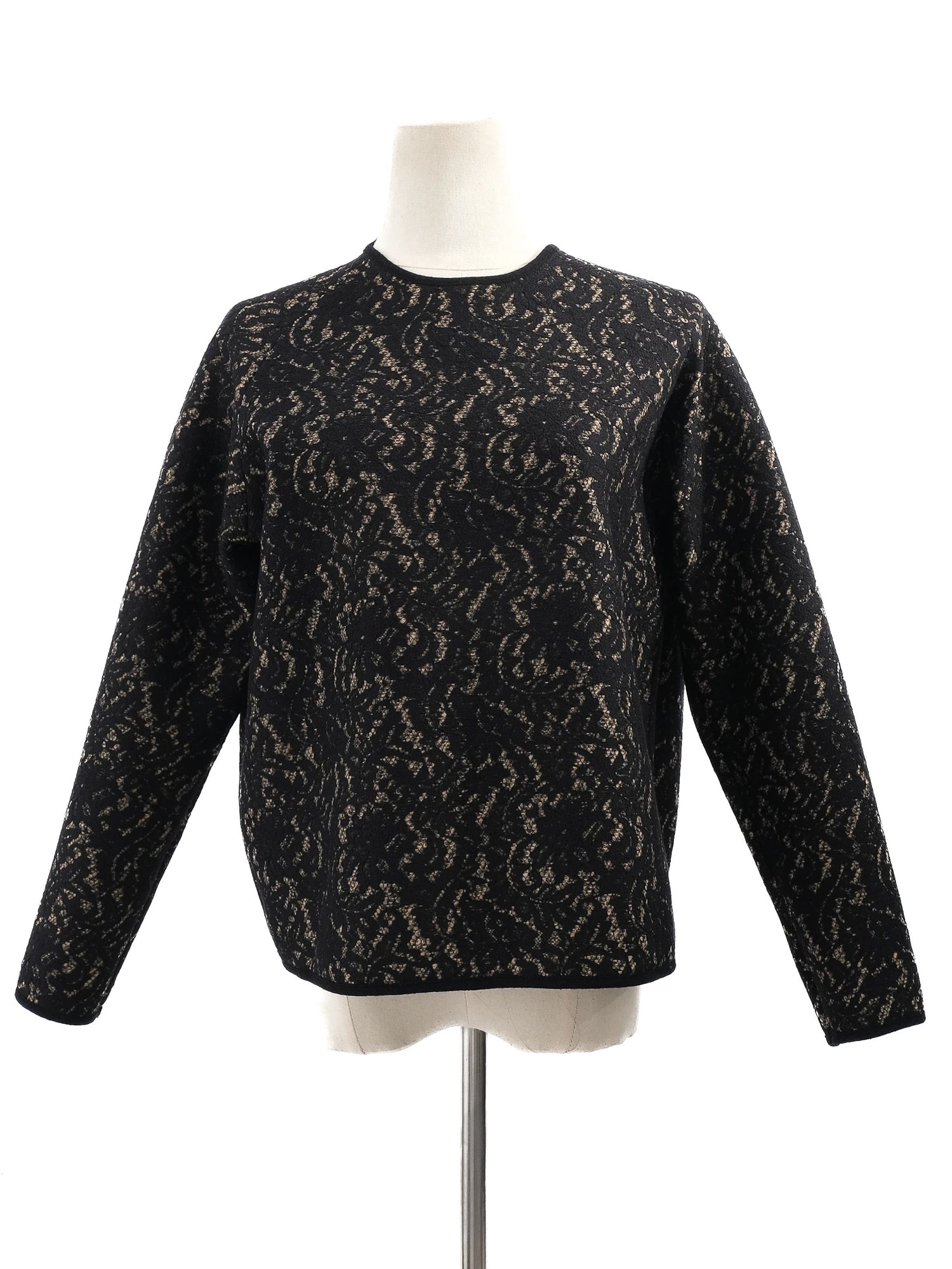 NEW N21 Black Wool Sweater Size M with Abstract Pattern