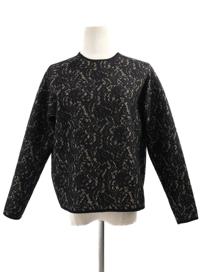 NEW N21 Black Wool Sweater Size M with Abstract Pattern