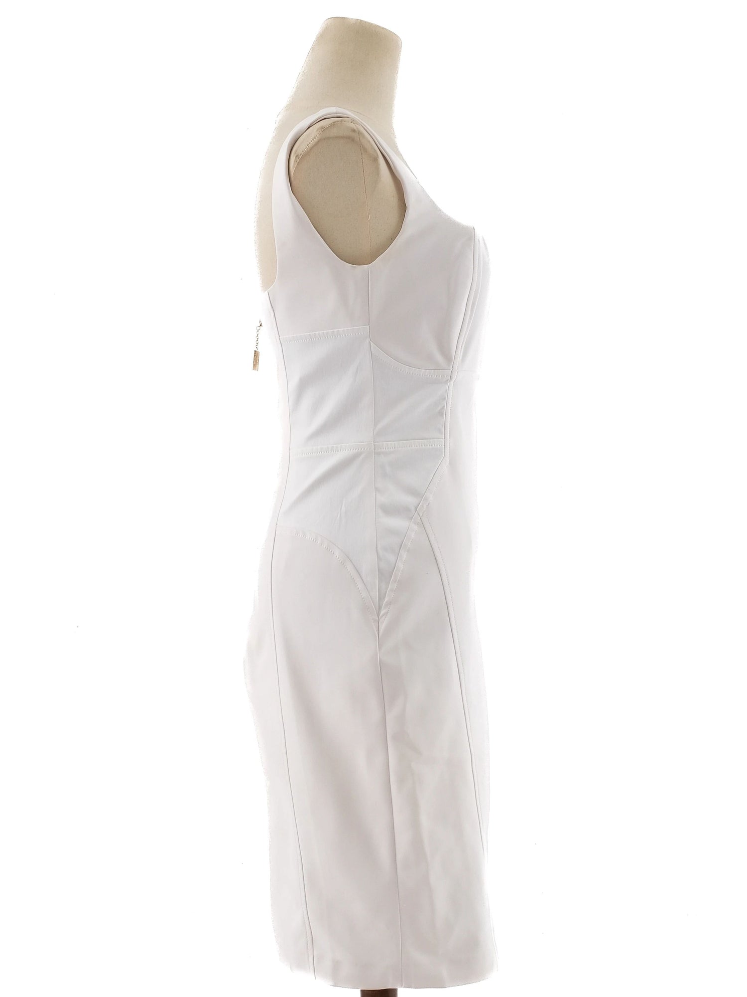 Elisabetta Franchi White Sleeveless Dress Size M Excellent Condition