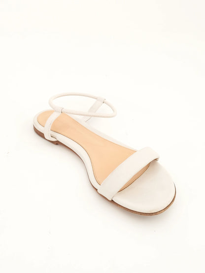 Good Gianvito Rossi White Leather Sandals Size 36.5 for Women