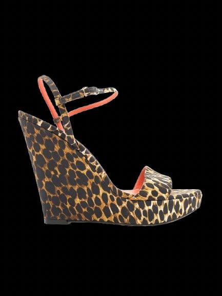 Excellent Dolce Gabbana Leopard Print Wedge Sandals Size 39