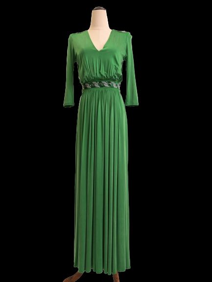 Good Condition Elisabetta Franchi Green Long Dress Size S