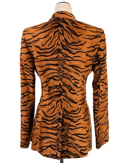 Excellent Moschino Blazer Tiger Stripe Viscose Long Sleeve
