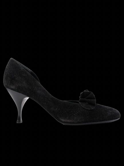 Excellent Salvatore Ferragamo Black Suede High Heeled Shoes Size 37.5