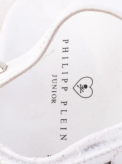Excellent Philipp Plein Junior White Leather Sandals Size 31