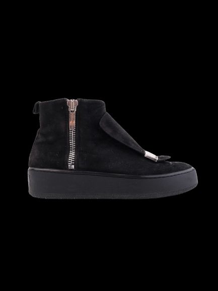 Good Sergio Rossi Black Suede Ankle Boots Size 36 with Metallic Detail