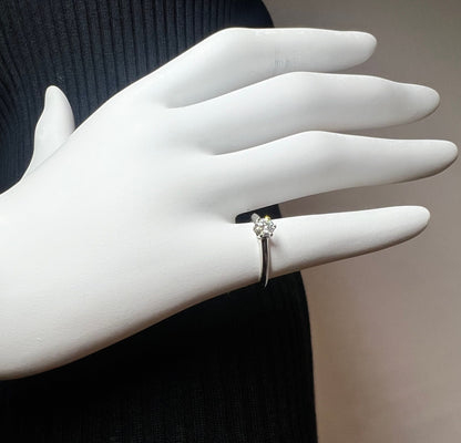 Tiffany &amp; Co. Solitaire Diamond Ring Pt950 4.6g 0.44