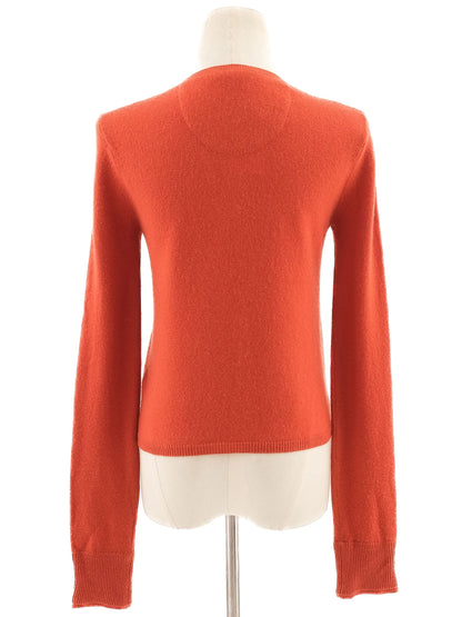 Excellent Burberry Orange Cashmere Cardigan Sweater Size XS