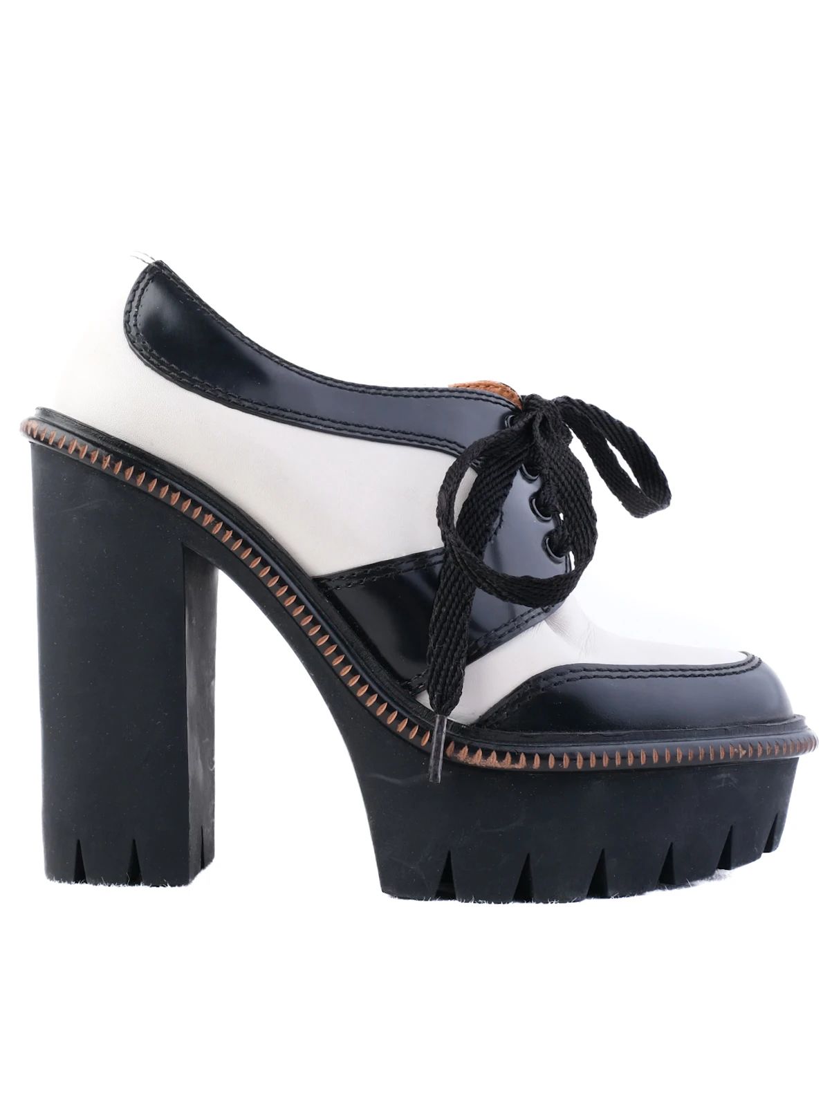 Excellent Marc Jacobs Platform Heels Leather Lace-Up Size 36.5