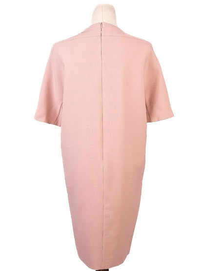 Excellent Max Mara Pink Wool Dress Size S Short Sleeve Knee-Length