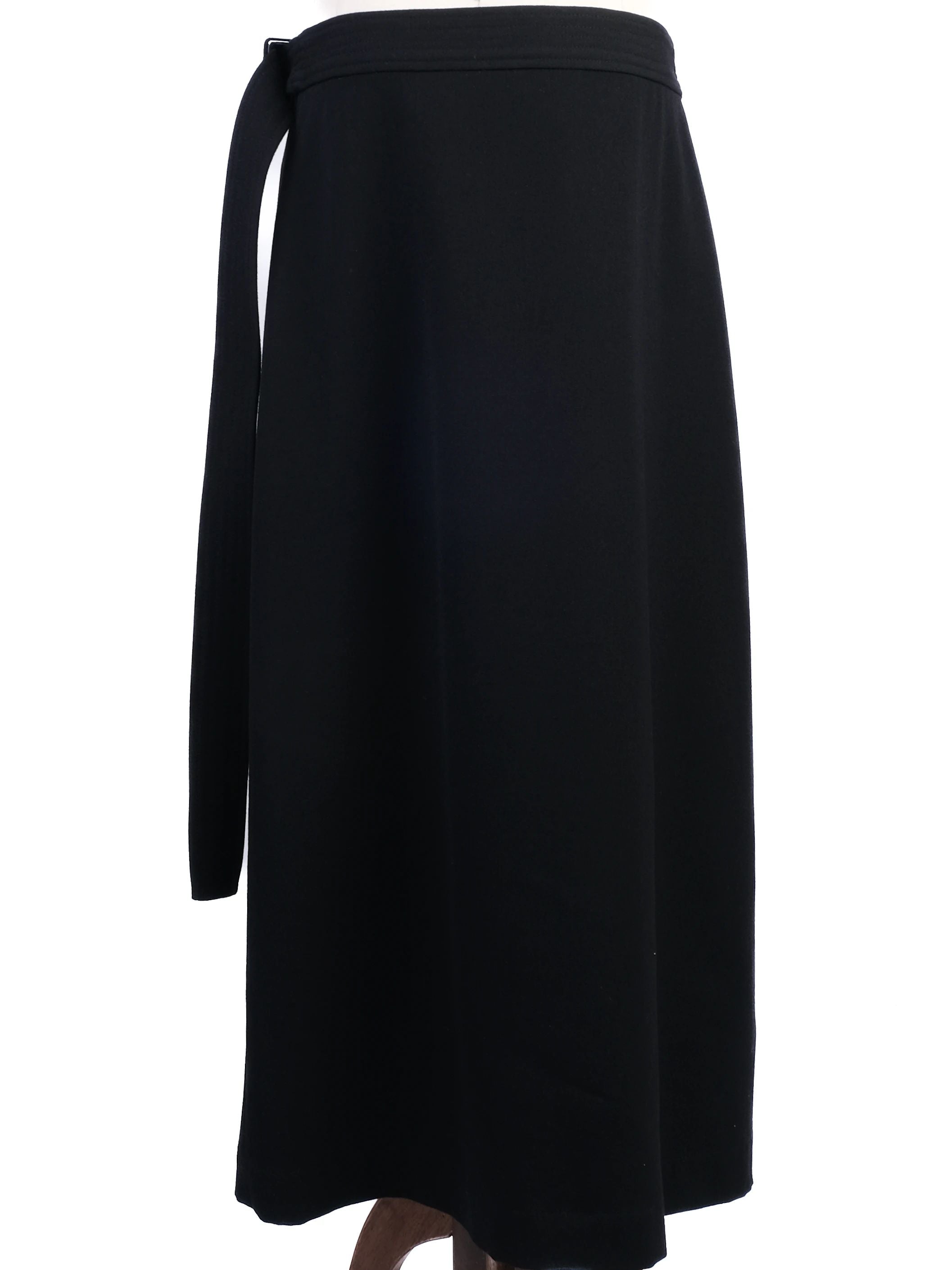 RAEY Black Wool Wrap Skirt with Belt Size XXL Excellent Condition