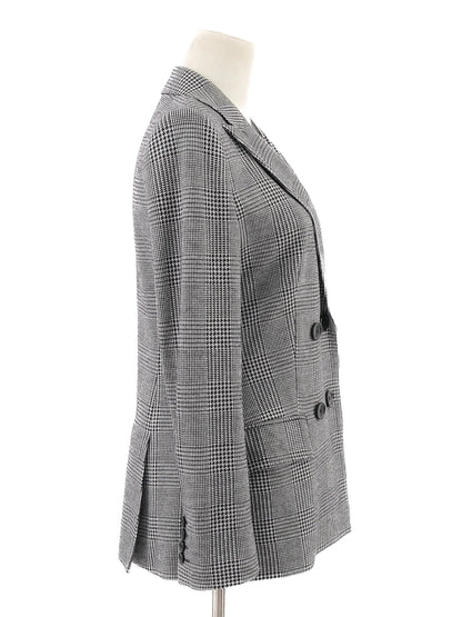 Excellent Max Mara Gray Wool Double-Breasted Blazer Size S