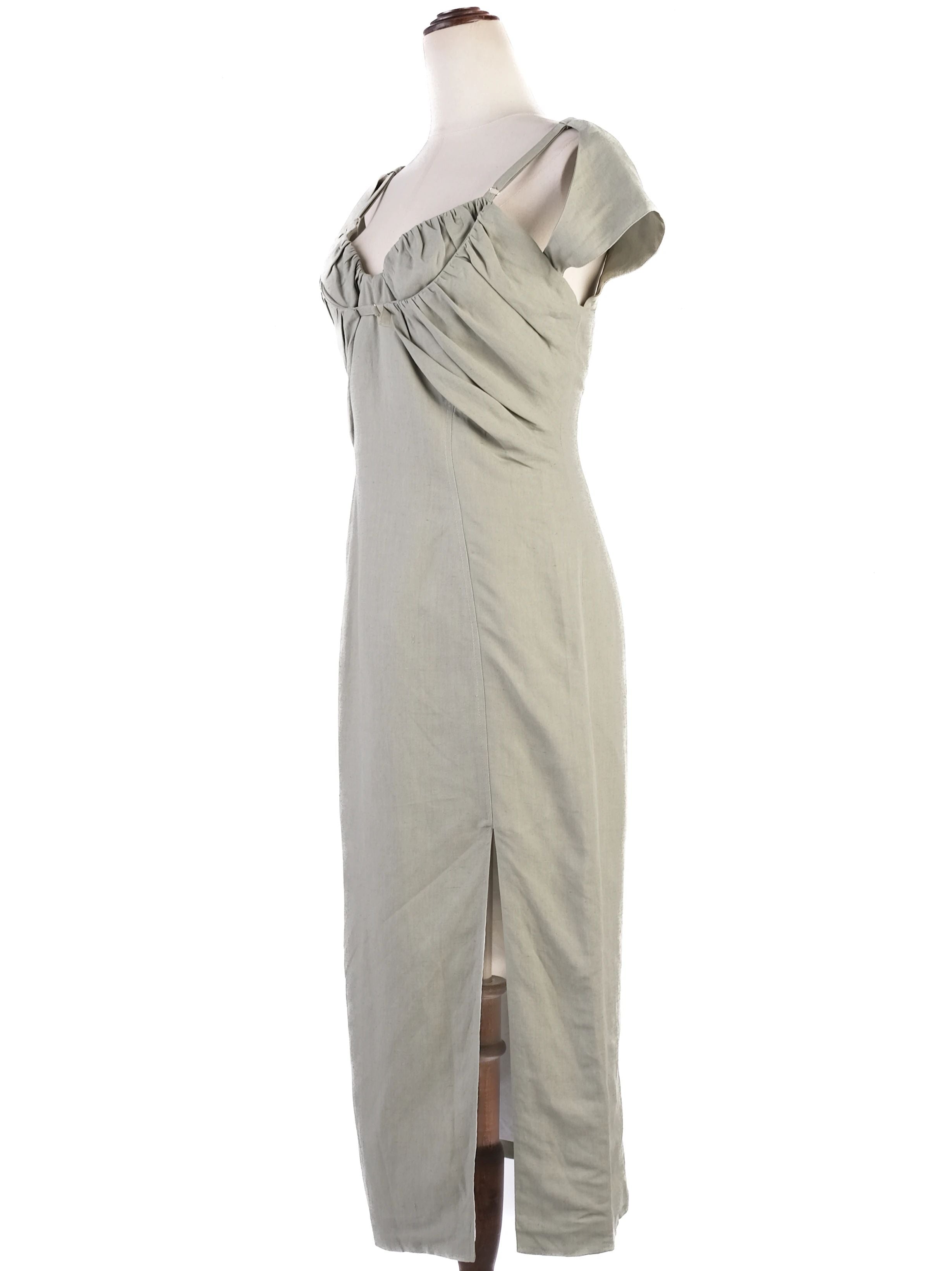 Excellent Jacquemus Green Off-Shoulder Dress Size M Viscose