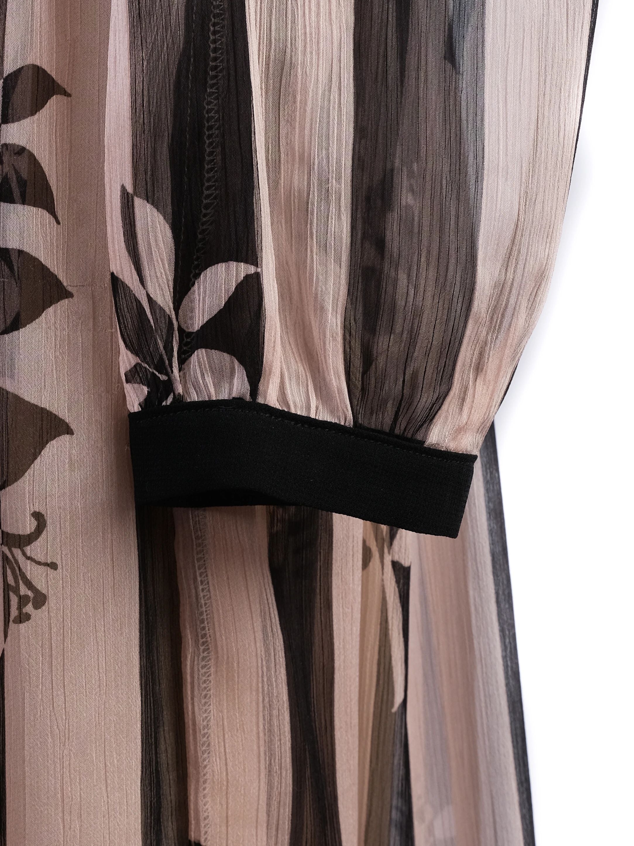 TWINSET Long Striped Dress Floral Patterns Size L Excellent Condition