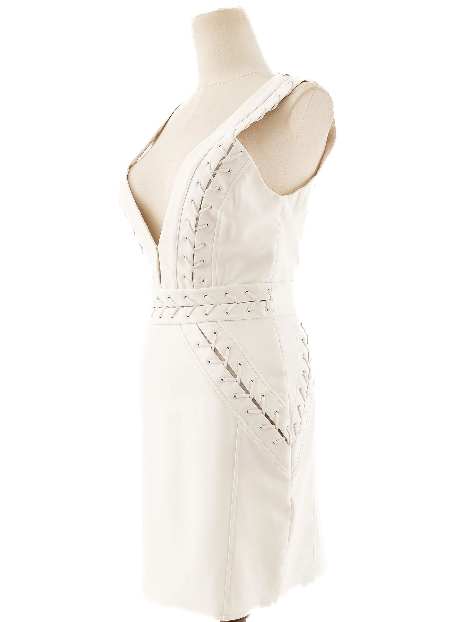 EXCELLENT Elisabetta Franchi White Sleeveless Dress Size M