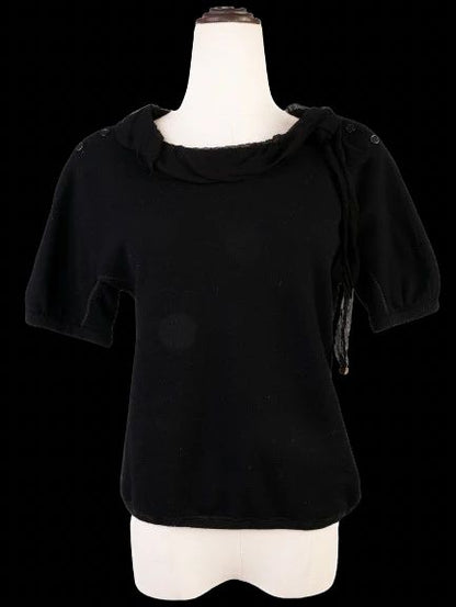 Excellent Louis Vuitton Black Cotton Short-Sleeved Top Size XS