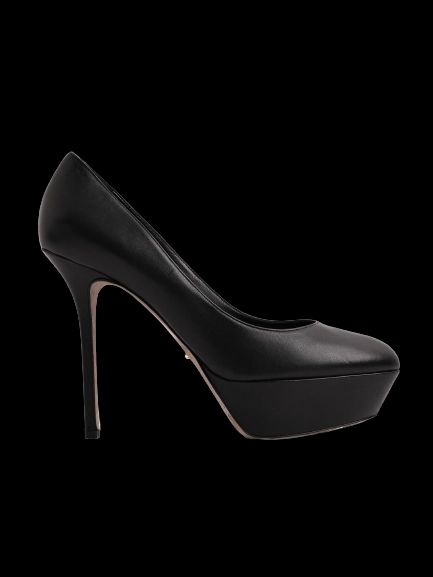 Perfect Sergio Rossi Black Leather High-Heeled Platform Pumps Size 38
