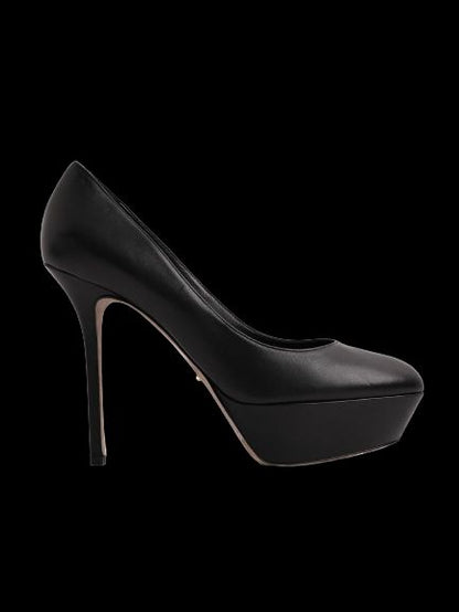 Perfect Sergio Rossi Black Leather High-Heeled Platform Pumps Size 38