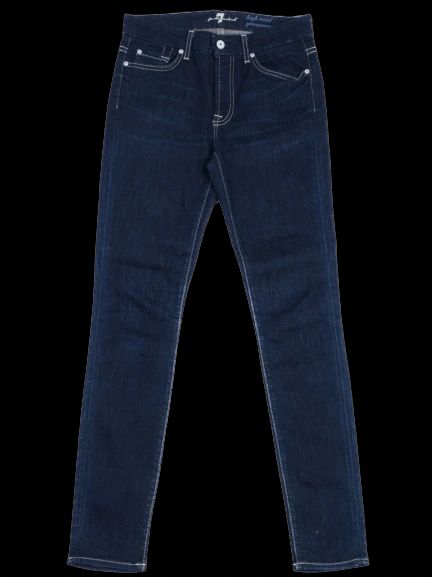 Excellent 7 For All Mankind Dark Blue High Waist Jeans Size M
