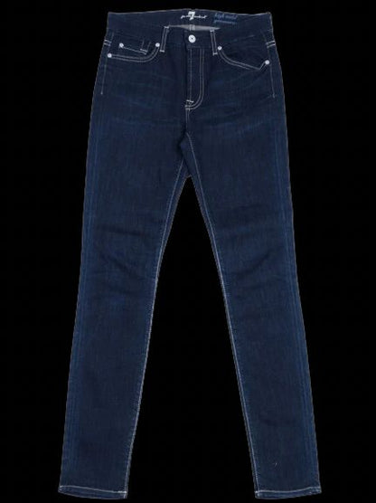 Excellent 7 For All Mankind Dark Blue High Waist Jeans Size M
